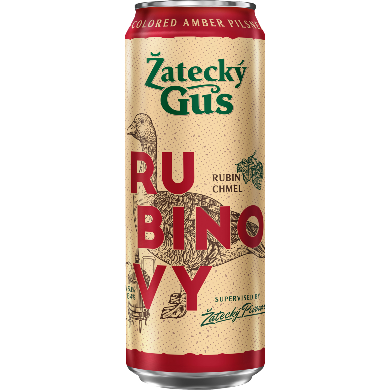 Пивной напиток Zatecky Gus Rubin, 5,1%, 0,45 л