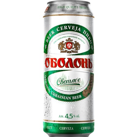 Пиво ОБОЛОНЬ СВЕТЛОЕ 4,5% ж/б 0.45л