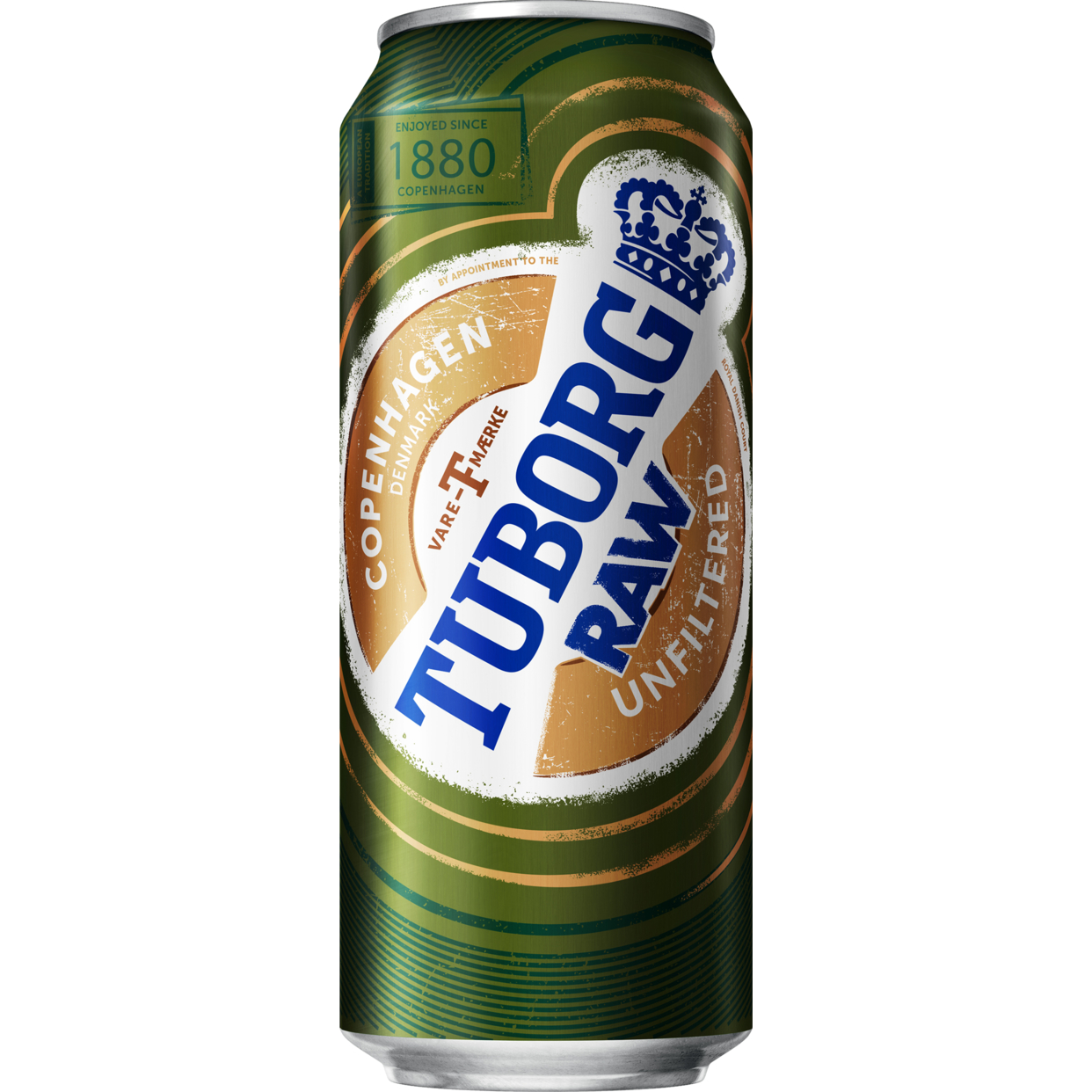 Пиво светлое нефильтрованное неосветлённое "Туборг Ро" ("Tuborg Raw"). Пастеризованное, ж/б 0,45