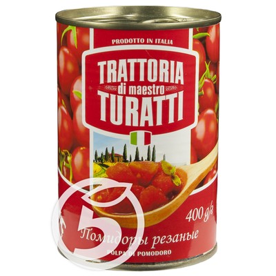 Помидоры "Trattoria" Di Maestro Turatti резаные 400г по акции в Пятерочке