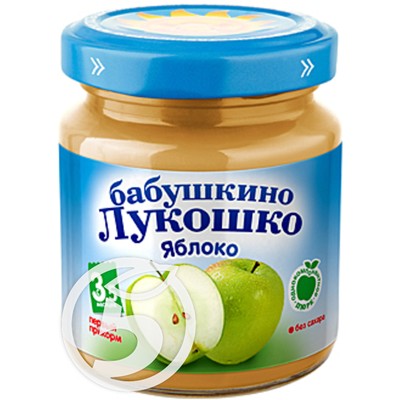 Пюре "Бабушкино Лукошко" из яблок без сахара 100г