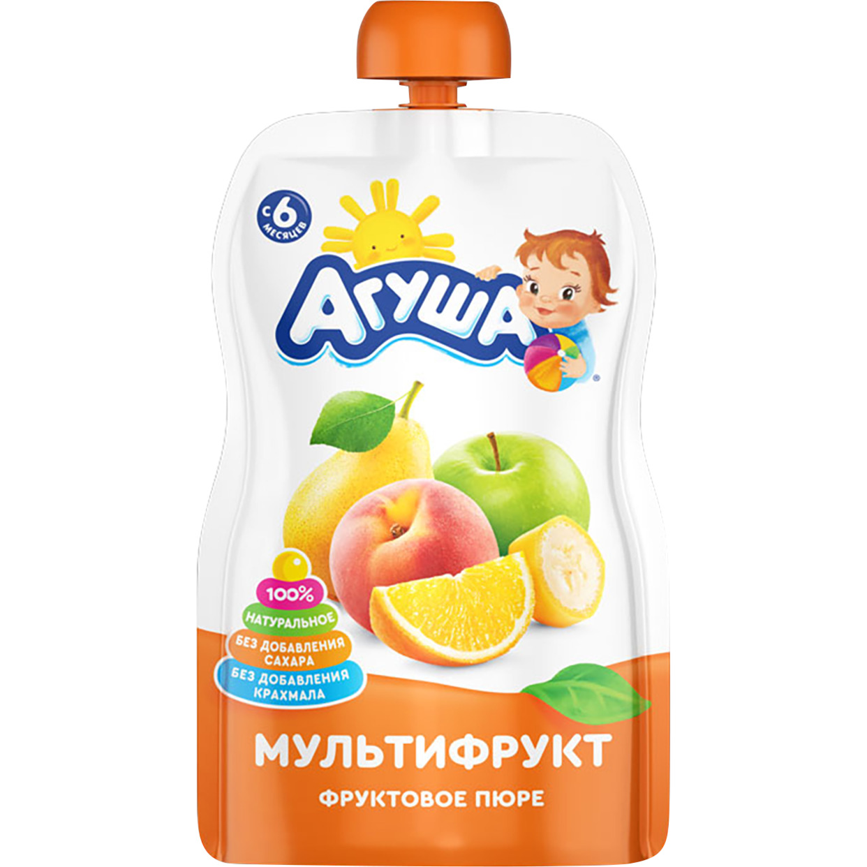 Пюре фруктовое "Агуша" Мультифрукт 0.0% 90г Pouch-pack