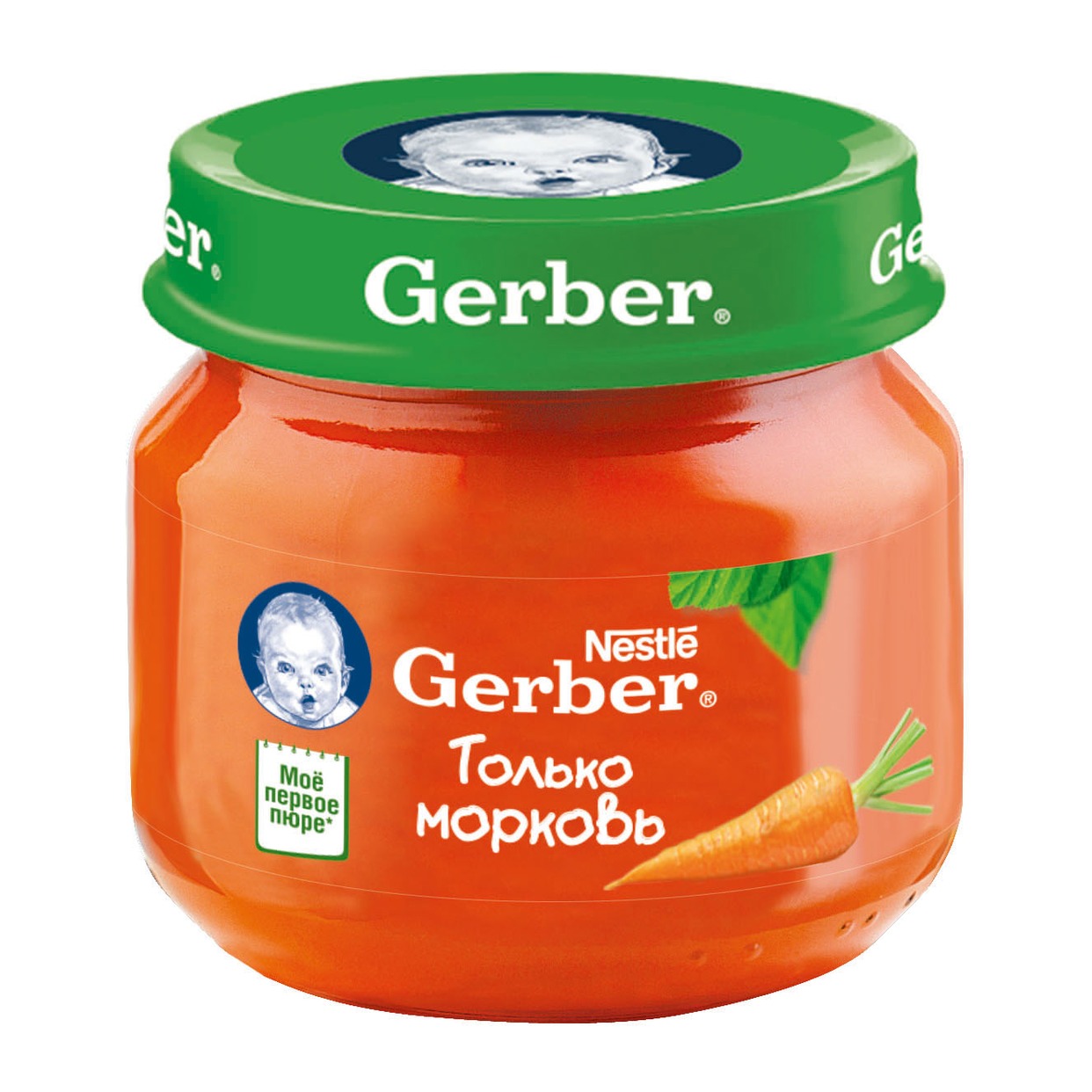 Пюре Gerber Морковь на овощной основе для детей с 4 месяцев 80г по акции в Пятерочке
