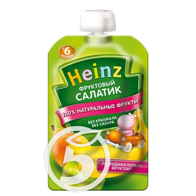 Пюре "Heinz" Фруктовый Салатик для детей с 4месяцев 100г