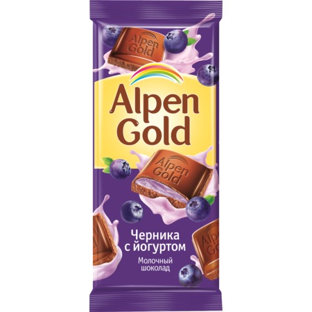 Шоколад Alpen Gold, черника-йогурт, 90 г