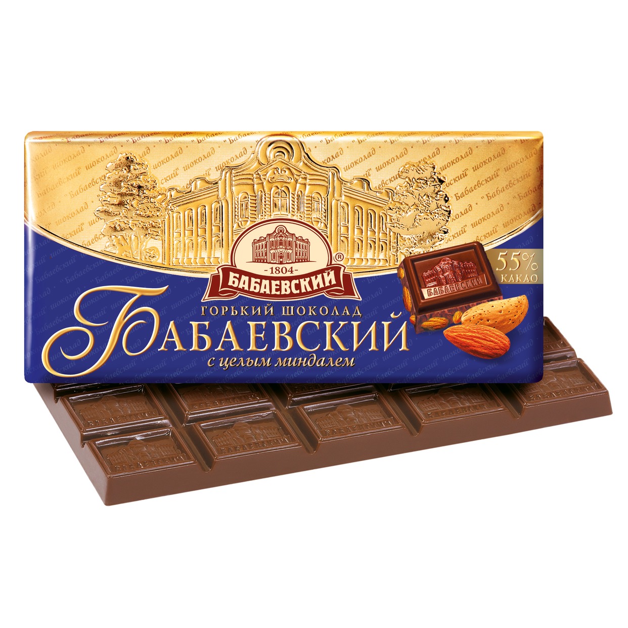 Шоколад "Бабаевский" Темный с целым миндалем 100г