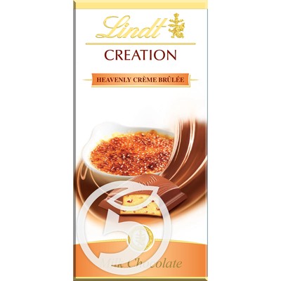 Шоколад "Lindt" Creation молочный с кусочками карамели и начинкойКрем-брюле 100г