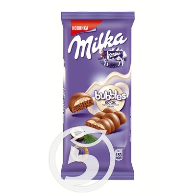Шоколад "Milka" Bubbles с кокосовой начинкой 97г
