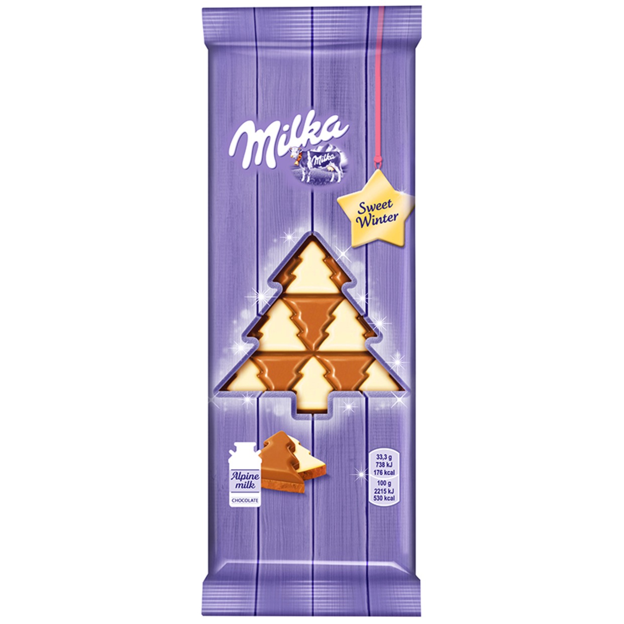 Шоколад Milka Sweet Winter молочный и белый 100г по акции в Пятерочке