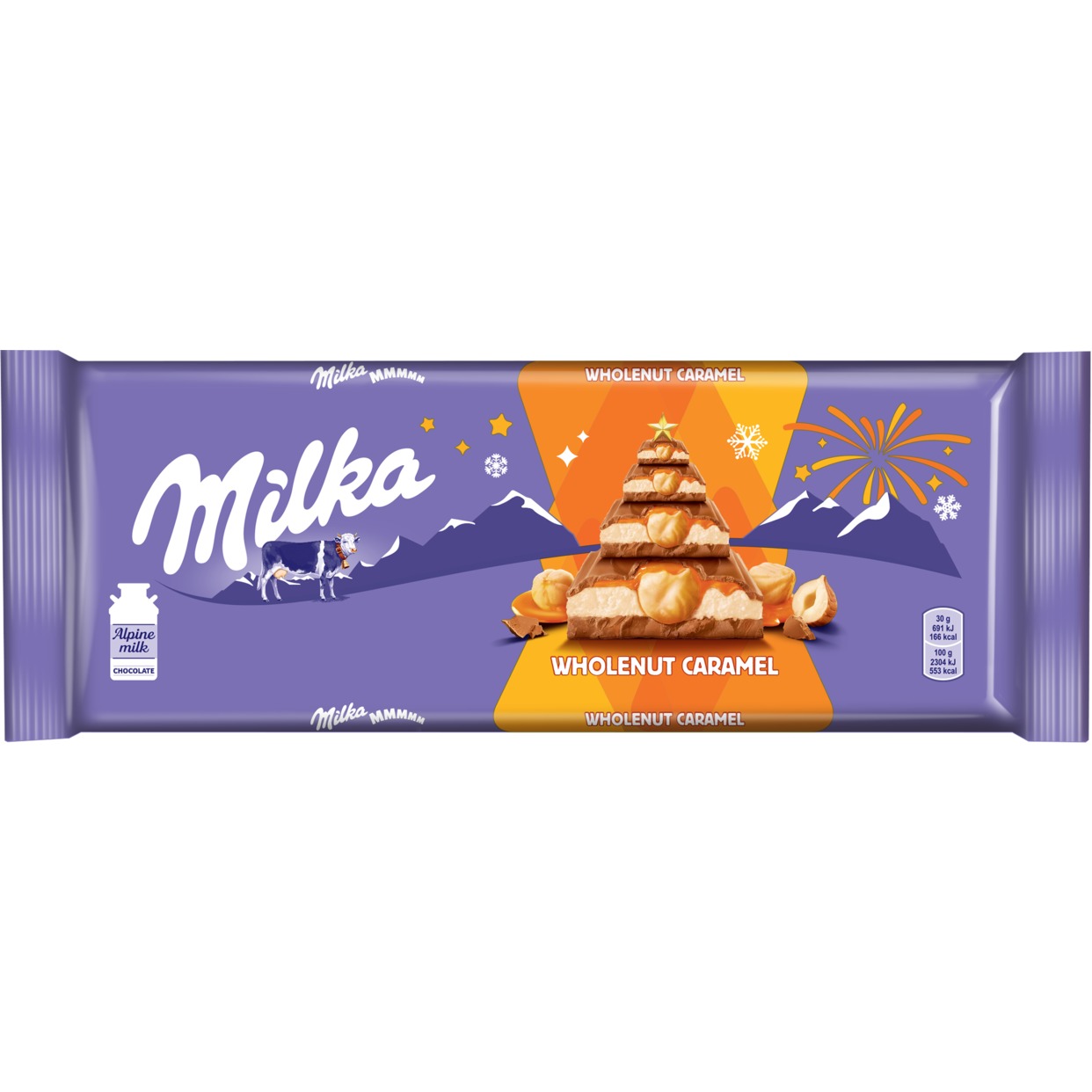 Шоколад Milka Wholenut Caramel Молочный с фундуком и карамелью 300г