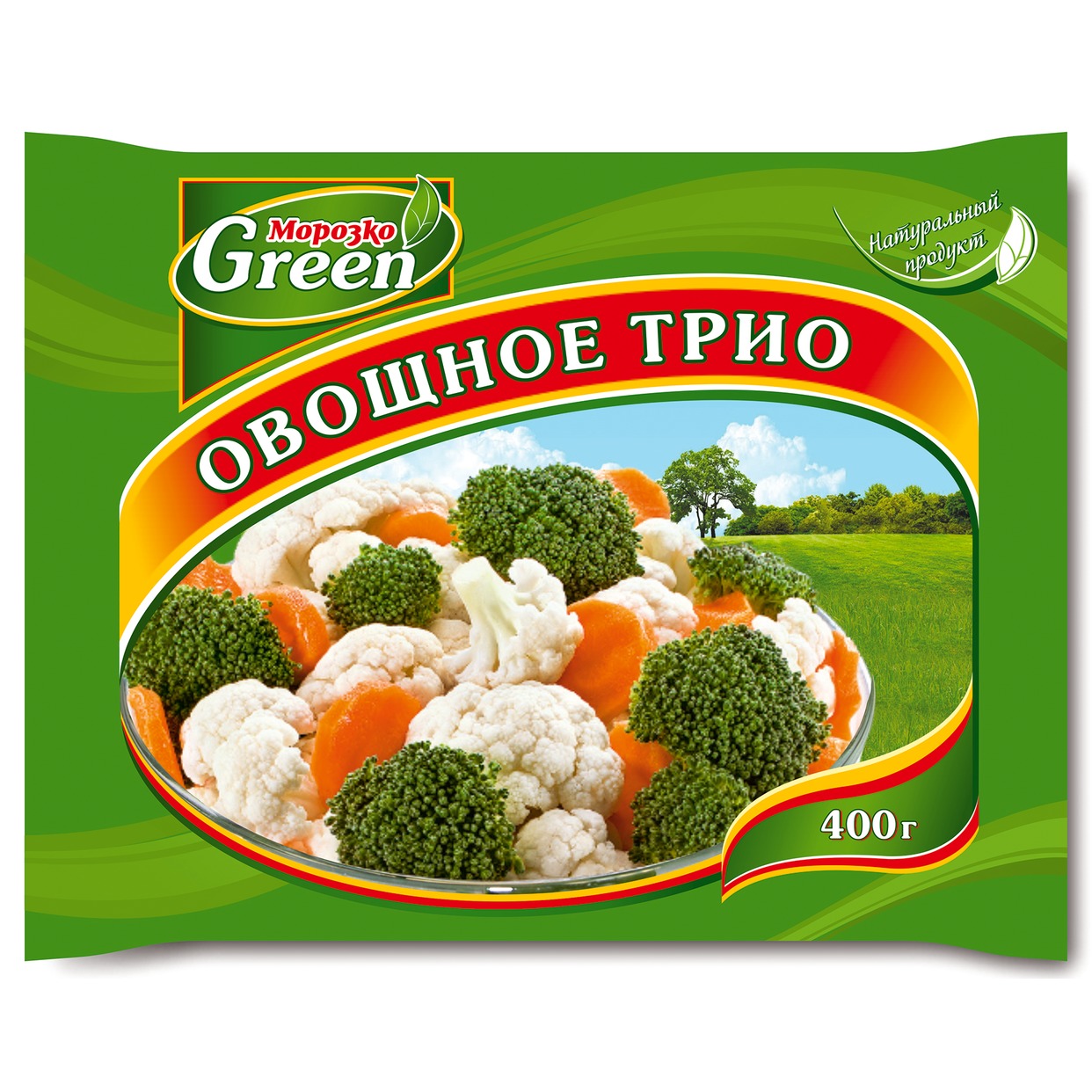 Смесь овощная Морозко Green овощное трио быстрозамороженная 400 г