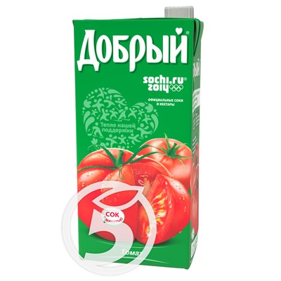 Сок "Добрый" томатный с солью 2л по акции в Пятерочке