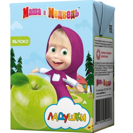 Сок Яблочный осветленный (для детей с 4-х месяцев) "Маша и Медведь-Ладушки"0,2л.