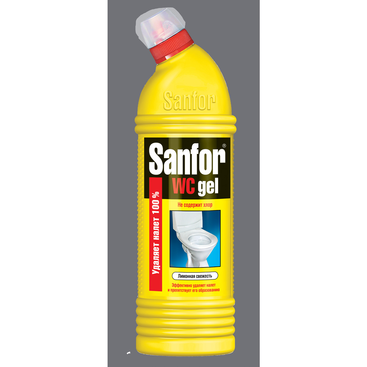 Средство для чистки унитаза Sanfor WC gel Лимонная свежесть 750г по акции в Пятерочке