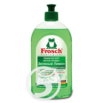 Средство для мытья посуды "Frosch" Зеленый лимон 500мл по акции в Пятерочке