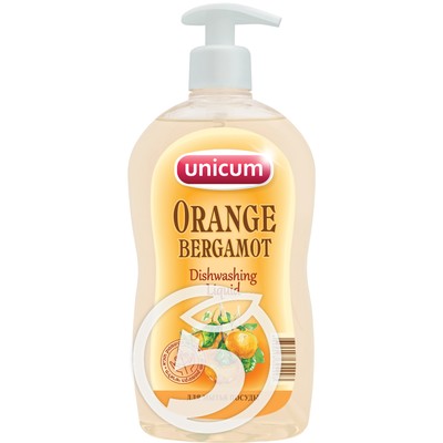 Средство для мытья посуды "Unicum" Orange Bergamot 550мл по акции в Пятерочке