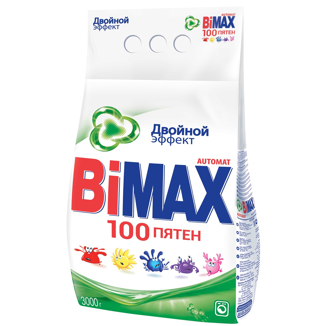 Стиральный порошок Bimax, 1000 пятен, 3 кг по акции в Пятерочке