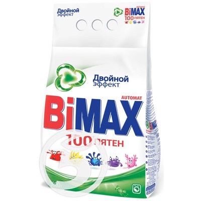 Стиральный порошок "Bimax" автомат 100 пятен 3кг по акции в Пятерочке