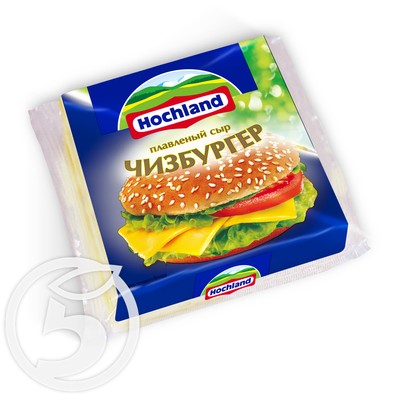 Сыр "Hochland" плавленый Чизбургер 45% 150г по акции в Пятерочке