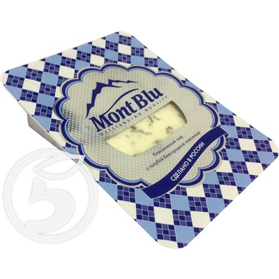 Сыр "Mont Blu" с голубой благородной плесенью 50% 100г по акции в Пятерочке
