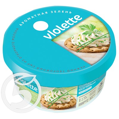 Сыр "Violette" творожный Ароматная зелень 70% 140г по акции в Пятерочке