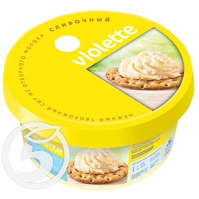 Сыр "Violette" творожный Сливочный 70% 140г по акции в Пятерочке