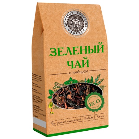 ТМ "Фабрика здоровых продуктов", Чай "Зеленый с имбирем", 75 гр