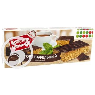 Торт "Красная Цена" Шоколадный вафельный 230г по акции в Пятерочке