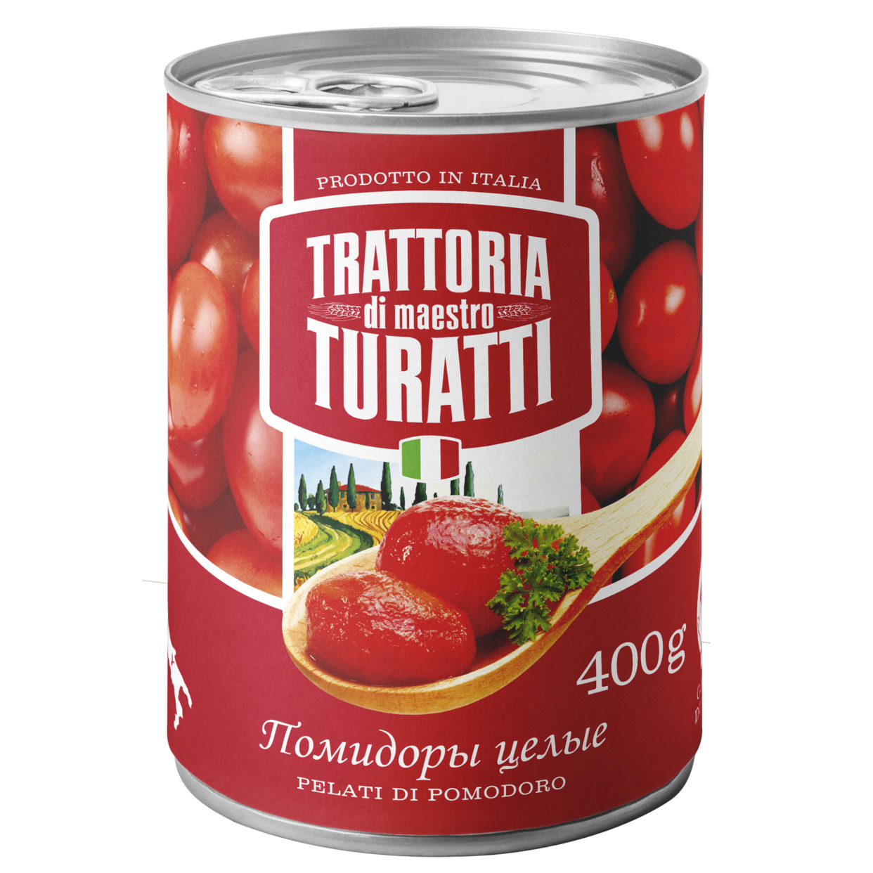 TRATTORIA DI MAESTRO TURATTI Консервы овощные стерилизованные. Помидоры целые в томатном соусе, 400г