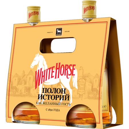 Виски WHITE HORSE 40% 2х0.5л по акции в Пятерочке