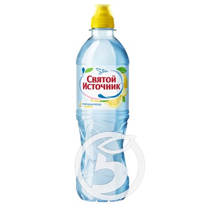 Вода "Святой Источник" природная с лимоном без газа 0,5л по акции в Пятерочке