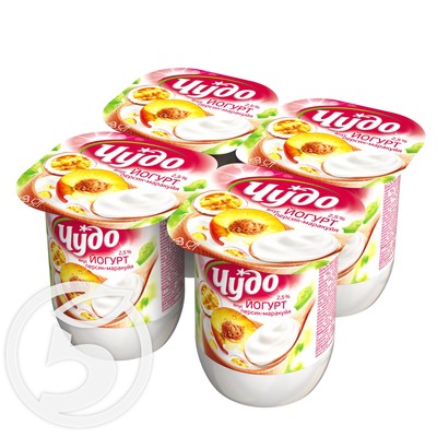 Йогурт "Чудо" маракуйя-персик 2.5% 125г