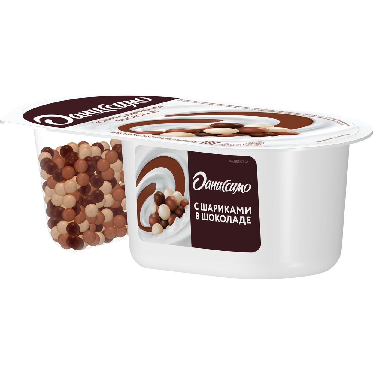 Йогурт "Даниссимо" Фантазия с хрустящими шариками в шоколаде 6.9% 105г по акции в Пятерочке