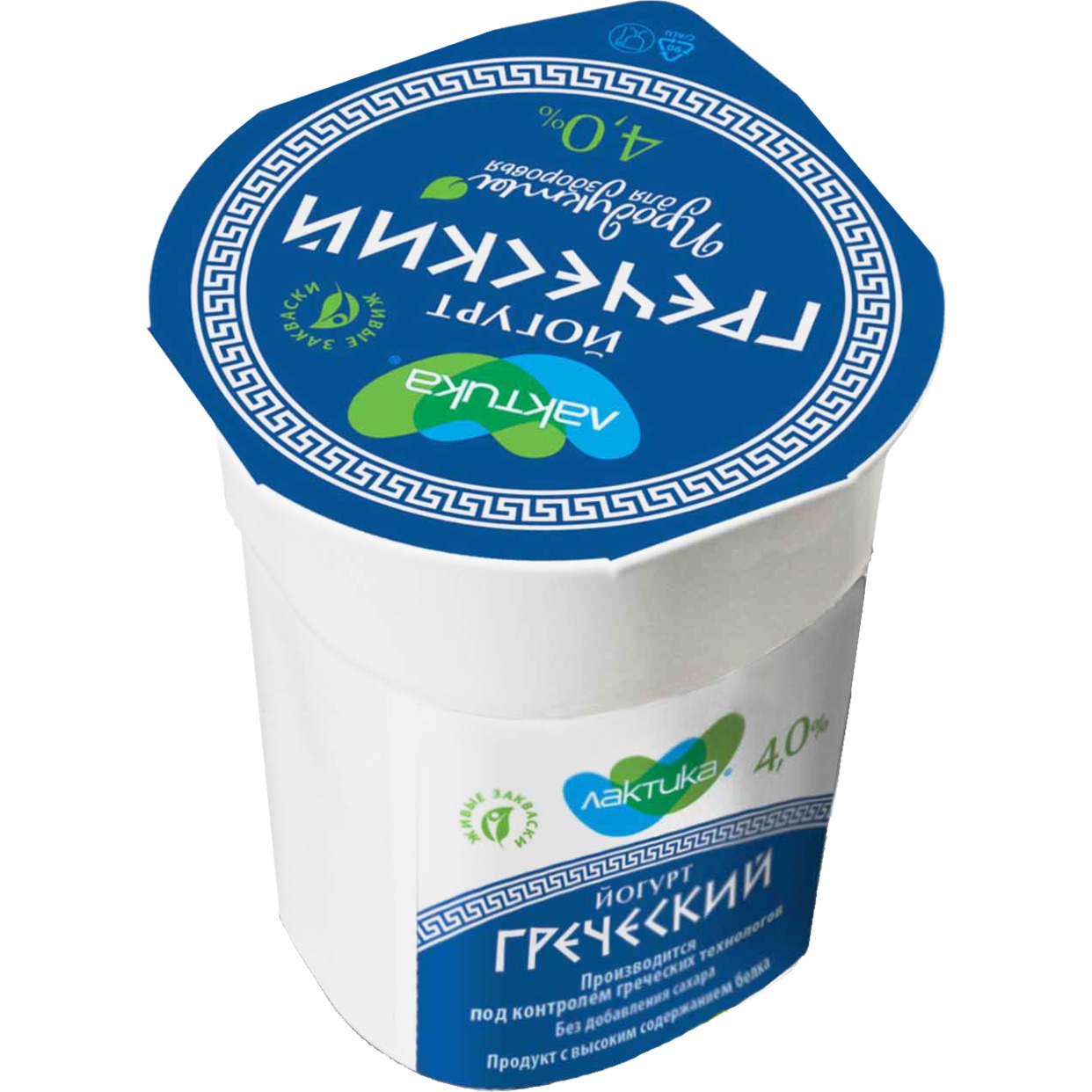 Йогурт Lactika, Греческий, натуральный, 4%, 120 г