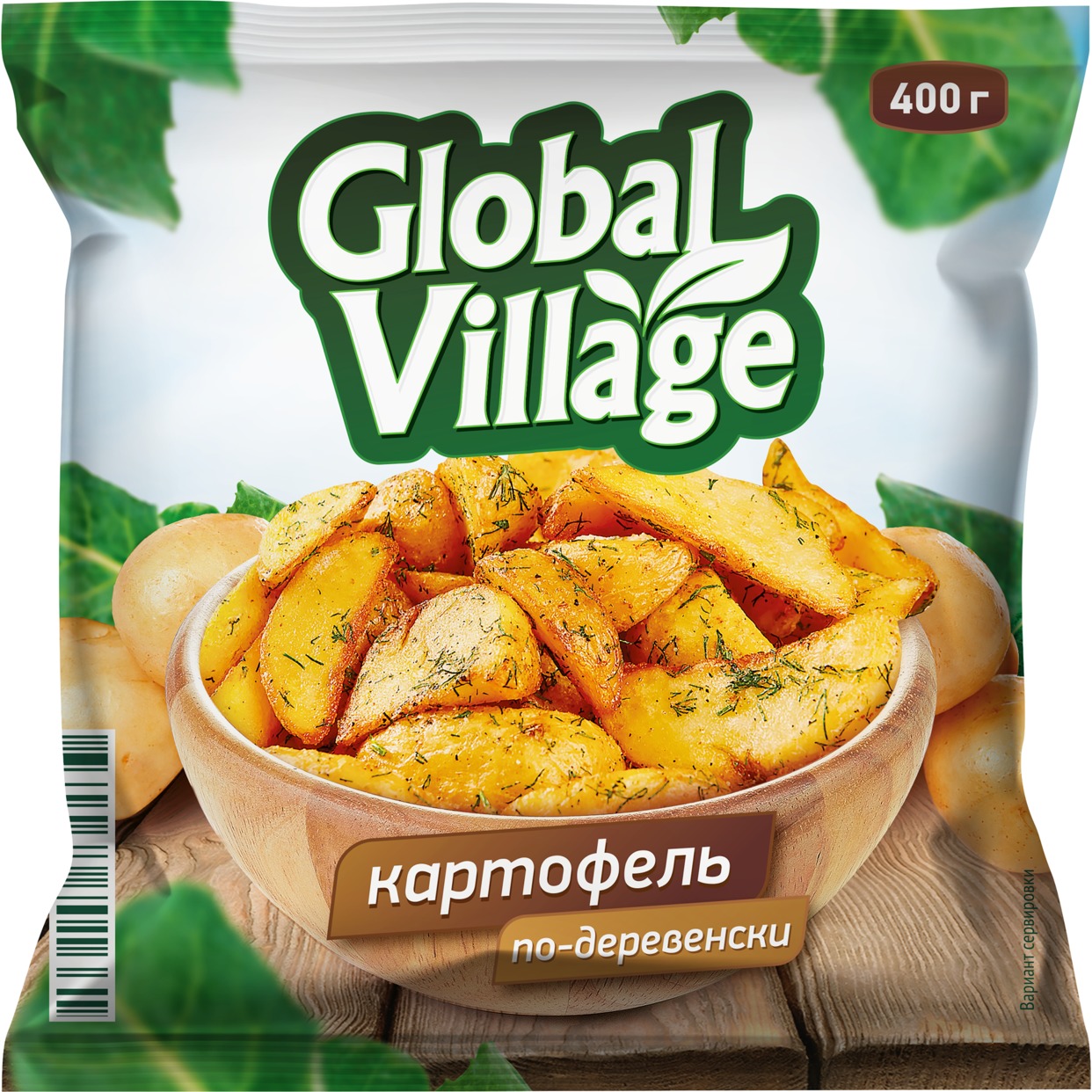Замороженный картофель по-деревенски "Global Village" 0,400 по акции в Пятерочке