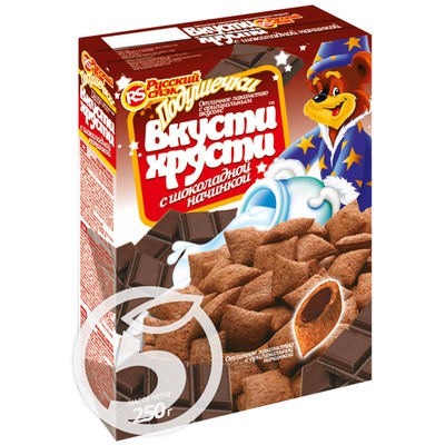 Завтрак "Вкусти Хрусти" шокол Подушечки 250г по акции в Пятерочке