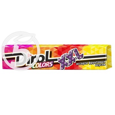 Жевательная резинка "Dirol" Colors Xxl ассорти фруктовых вкусов 19г по акции в Пятерочке