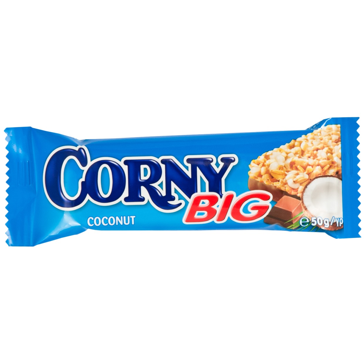 Злаковая Полоска Corny, кокос-молочный шоколад, 50 г по акции в Пятерочке