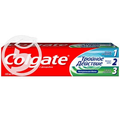 Зубная паста "Colgate" тройное действие 100мл по акции в Пятерочке