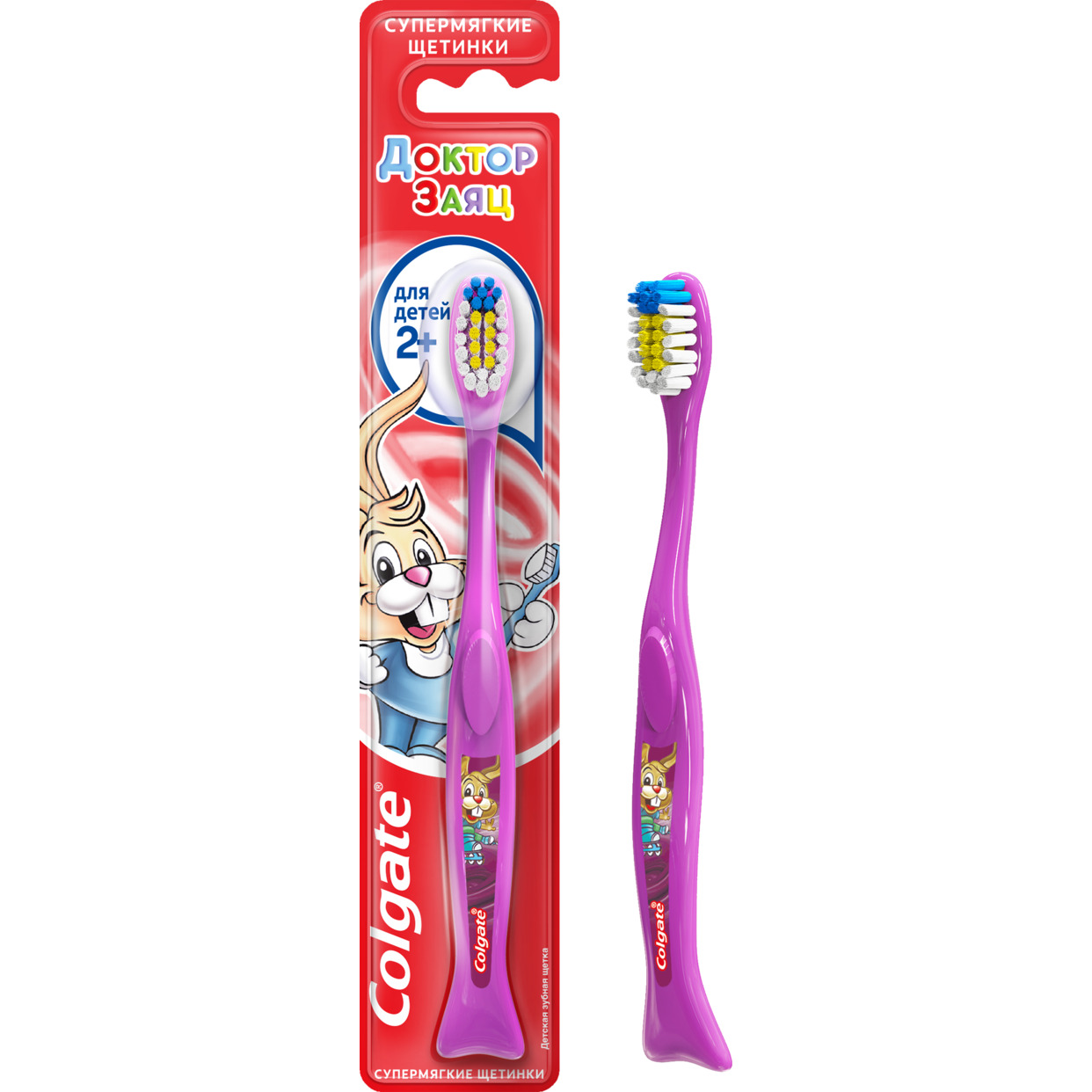 Зубная щетка Colgate Доктор Заяц для детей 2+ супермягкая в ассортименте