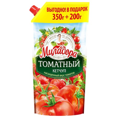 Акция в Пятерочке на Кетчуп Миладора, томатный, 350 г