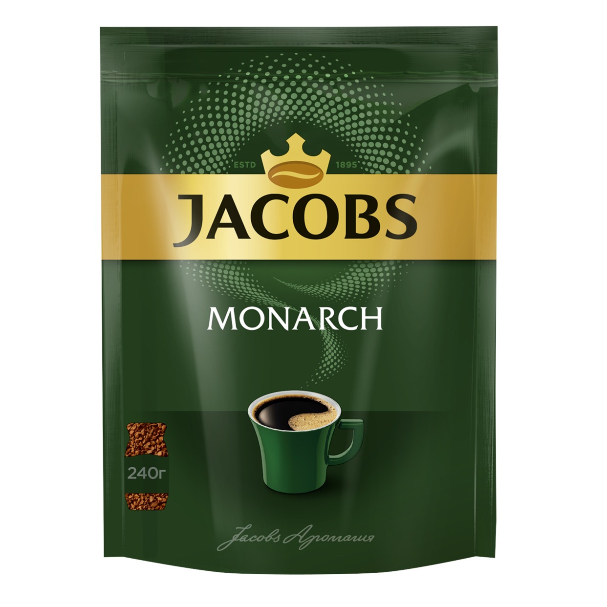 Акция в Пятерочке на Кофе Jacobs Monarch, растворимый, 240 г