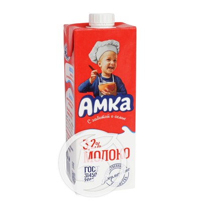 Молоко "Амка" ультрапастеризованное 3,2% 1000г по акции в Пятерочке