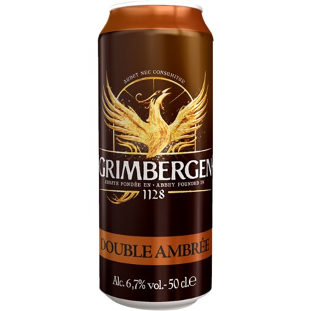 Напиток, изгот на основе пива (напиток пивной) "Grimbergen Double Ambree" ("Гримберген Дюбель Амбре"), пастеризов, ж/б 0,5л., 6,5% по акции в Пятерочке