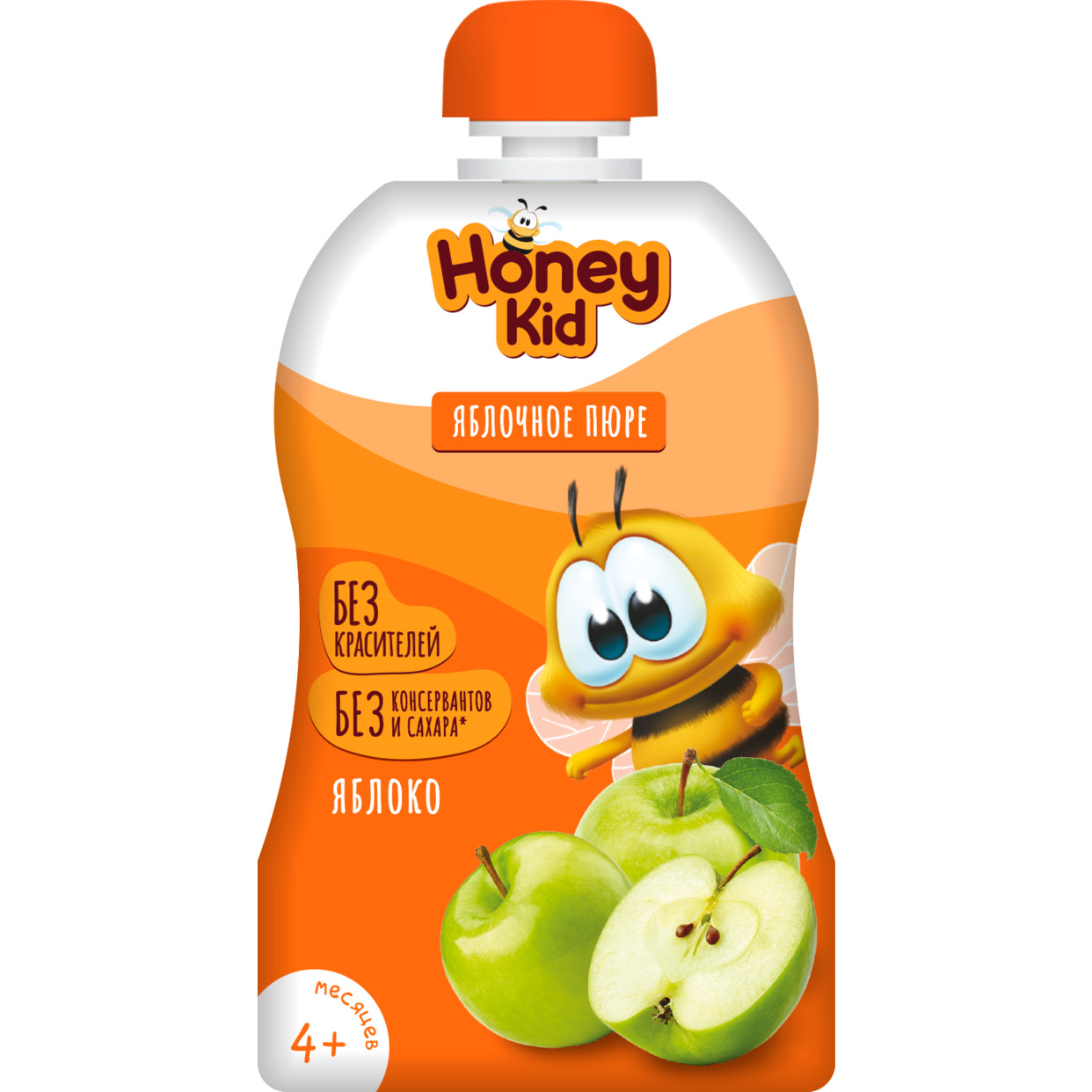 Пюре "Honey Kid" яблочное для детского питания для детей раннего возраста гомогенизированное стерилизованное с 4 месяцев 90 г по акции в Пятерочке