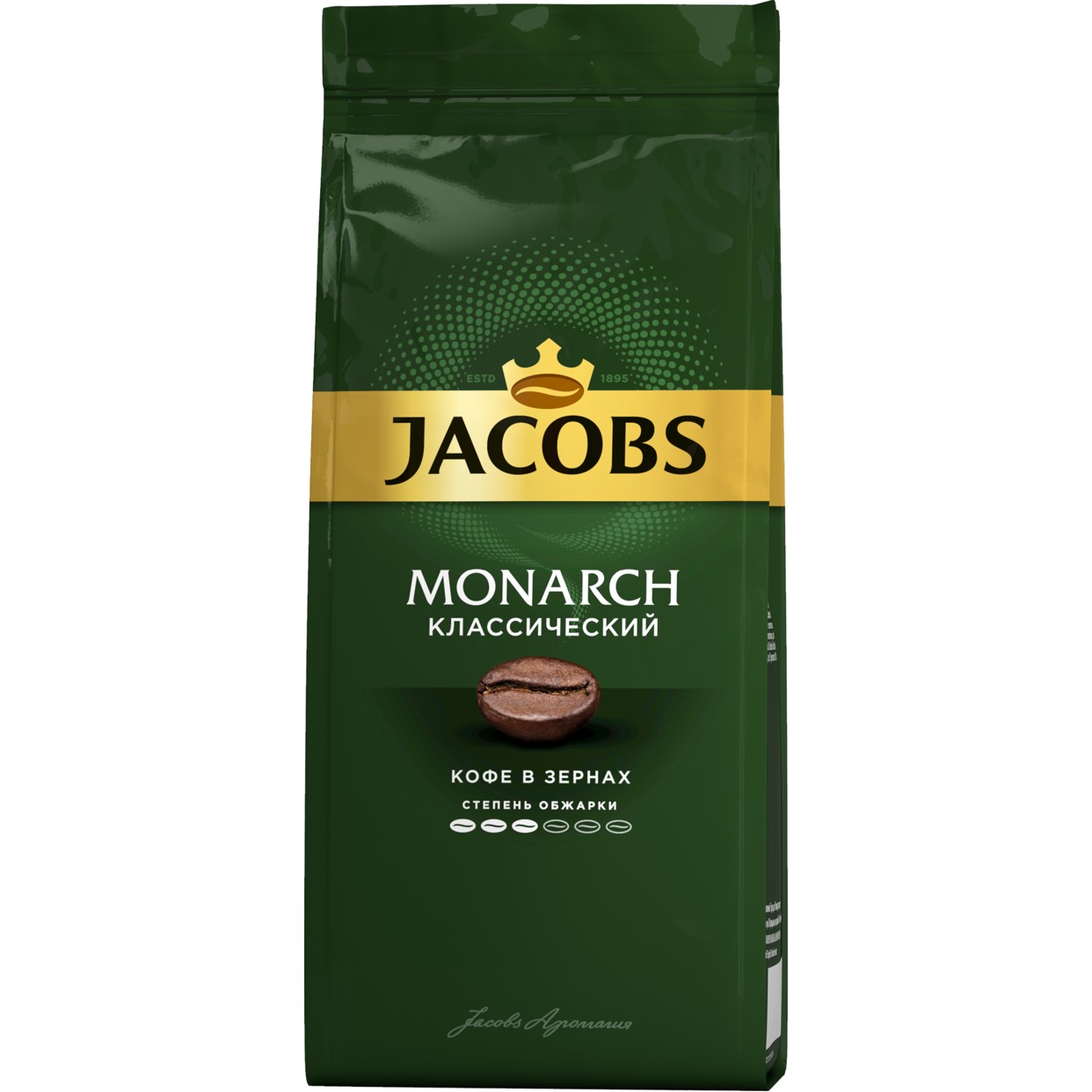 ЯКОБС МОНАРХ Классический кофе жареный зерна пакет 9х230 г по акции в Пятерочке